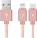 Kabel USB Benks USB A - 2w1 Micro USB + Lightning Różowy 1.2m Darmowy odbiór w 26 miastach!