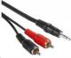 Kabel PremiumCord Minijack 3.5 - RCA (Cinch) x2 3m Czarny (kjackcin3) Darmowy odbiór w 26 miastach!