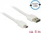 Kabel USB Delock USB A - Mini USB, (M/M), biały, 5m (85162) Darmowy odbiór w 26 miastach!