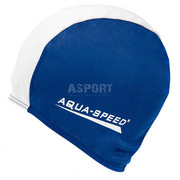 Czepek pływacki z poliestru POLYESTER CAP granatowo-biały Aqua-Speed Aqua Speed