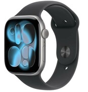 Apple Watch Series 11 GPS+Cellular koperta 46 mm z aluminium w kolorze gwiezdnej szarości, pasek sportowy w kolorze czarnym - rozmiar S/M ATAPPZAS11MFC94