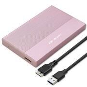 Qoltec Obudowa | Kieszeń na dysk SSD HDD 2.5 cala | SATA | USB 3.0 | Super speed 5Gb/s | 2TB | Różowy AIQOLK000052279