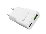 Natec Ładowarka sieciowa slim RiberaGAN 1xUSBC+1xUSB-A 20W AZNATUL00000026