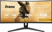 IIYAMA Monitor G-Master 34 cale GCB3486WQSCP-B1,VA,UWQHD,240HZ,0.4ms,1500R,HDR400,500cd,21:9,HDMI (2.1), USB-C dock 95W, RJ45, 2x5W, KVM,PiP UPIIY034XS86WB1