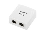 Lanberg Gniazdo natynkowe 2x RJ45 Kat.6 białe ekranowane NULAGMR45000008