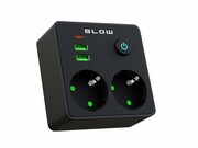 BLOW Rozgałęźnik R-20 PR 2-GNIAZDA + 2USB + USB-C czarny AKBLOKSAG098612