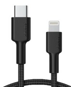 AUKEY CB-CL02 Black nylonowy kabel Lightning-USB C | USB Power Delivery USB-PD | 1.2m | certyfikat MFi Apple AKAUKKUACBCL020