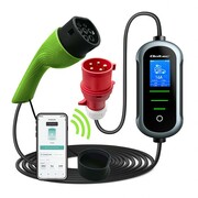 Qoltec Mobilna ładowarka do samochodu elektrycznego EV z regulacją 2w1 Typ2 | 22kW | 400V | Wi-Fi | TUYA | SMART LIFE | LCD | Wallbox | 7m ASQOLEV00052437