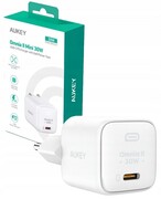 AUKEY PA-B1L White Omnia II Mini ładowarka sieciowa 1xUSB-C PowerDelivery 30W 5A AZAUKULPAB1LWHI