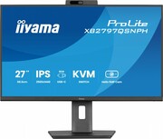 IIYAMA Monitor 27 cali Prolite XB2797QSNPH-B1,IPS,QHD,CAM,MIC,HDMI, DP, 4xUSB,75Hz, USB-C DOCK 96W, RJ45,KVM, 2x2W, 5MP WINDOWS HELLO, HAS 150, 350C UPIIY027XS97HB1