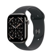 Apple Watch Series 11 GPS + Cellular, koperta 42 mm z tytanu w kolorze łupku, pasek sportowy w kolorze czarnym - rozmiar S/M ATAPPZAS11MF8R4