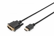 Digitus Kabel adapter HDMI Standard 1080p 60Hz FHD Typ HDMI A/DVI-D (18+1) M/M czarny 2m AKASSVH00000025