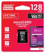 GOODRAM Karta pamięci microSDHC 128GB CL10 UHS I + adapter SFGODMD128M1AAA