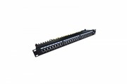 Digitus Panel krosowy (patch panel) 19'' 24x RJ45, kat.6, ekranowany, LSA poziom, prowadnica kabli, pola opisowe, 1U, czarny (kompletny) NUASSPP24000004