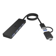IcyBox Hub IB-HUB1424-C3 4-Port USB Typ-A, złącze Typ-C/A NUICYUS4P000026