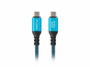 Lanberg Kabel USB-C M/M USB4 0,5m 240W 8K 60HZ czarno-niebieski AKLAGKU00000141