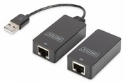 Digitus Przedłużacz/Extender USB 1.1 po skrętce Cat.5e/6 UTP/SFP do 45m, czarny, 20cm NUASS701391