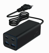 Gembird Ładowarka uniwersalna 100W GaN 2xUSB-A 2xUSB-C szybkie ładowanie czarna AZGEMLS00000004