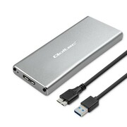 Qoltec Obudowa | kieszeń na dysk M.2 SSD | SATA | NGFF | USB 3.0 | Superspeed 5Gb/s | 2TB | Srebrna AIQOLK000051833