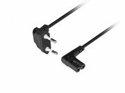 Lanberg Kabel zasilający EURO (radiowy) CEE 7/16- IEC 320 C7 1.8m kątowy VDE czarny AKLAGKZ00000028