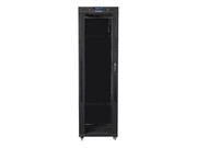 Lanberg Szafa instalacyjna rack stojąca 19 42U 600x800 czarna, drzwi szklane lcd (Flat pack) NULAGR42U000024