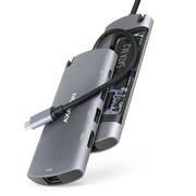 AXAGON HMC-6M2 Wieloportowy hub USB-C 3.2 Gen 1, slot M.2 SATA + HDMI + GLAN + 2x USB-A + PD 100W AIAXNOHMC6M2001