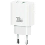 USAMS Ładowarka sieciowa 30W 1xUSB-C 1xUSB-A Fast charging Biała AZUSATLUSA01632