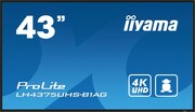 IIYAMA Monitor 42.5 cala ProLite LH4375UHS-B1AG, 24/7,IPS,ANDROID.11,4K,500cd/m2,WiFi,3xHDMI,DP,Daisy/Chain,2xUSB,2x10W,RJ45,iiSignage2,FailOver,SDM,4 ULIIY043L75B1AG