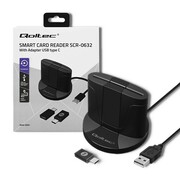 Qoltec Inteligentny czytnik chipowych kart ID SCR-0632 | USB typu C AMQOLCU00050632