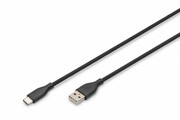 Digitus Kabel połączeniowy silikonowy USB-A - USB-C, USB 2.0 60W, 0,5m Czarny AKASSKU00000125