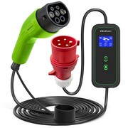 Qoltec Mobilna ładowarka do samochodu elektrycznego EV z regulacją 2w1 Typ2 | 11kW | CEE 5 PIN | LCD | 3 fazy | Przenona | Wallbox | 5m ASQOLEV00052475
