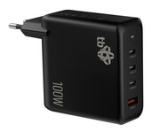 TB Ładowarka sieciowa 3x USB C + USB A Power Delivery czarna, GaN 100W AZTBXULUSB100WB