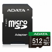 Adata Karta microSD Speed Plus 512GB UHS1 U3 V30 A2 180/160 MB/s SFADAMD512U1C11
