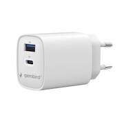 Gembird Ładowarka uniwersalna 1xUSB-C/A QC 3.0 PD 45W biała AZGEMUL00000046
