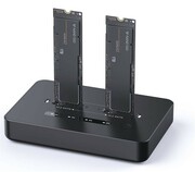 Gembird Stacja dokująca do komputerów stacjonarnych z dwoma dyskami SSD USB typu C, M.2 NVME (i SATA), czarna AIGEMS000000005