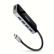 AXAGON HMC-6H4A Wieloportowy hub 4x USB-A + HDMI, USB-C 3.2 Gen 1, PD 100W, 20cm USB-C kabel AIAXNAHMC6H4A01