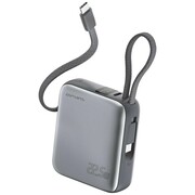4smarts Powerbank Pocket Dual Cord 10000mAh 22,5W z wbudowanym kablem USB-C 15cm Szary AZFSMUAP4SM0030