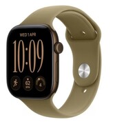 Apple Watch seria 12 GPS, koperta 42 mm z aluminium w kolorze ciemnego brązu, pasek sportowy w kolorze oliwki - rozmiar M/L ATAPPZAB12MJEG4