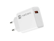 Natec Ładowarka sieciowa Ribera 1x USB-A 18W Biała AZNATUL00000013