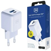 3MK Ładowarka sieciowa Hyper GaN 20W 1xUSB-A 1xUSB-C PD QC4+ biała AZ3MKTL3M007676