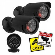 CEE Zestaw dwóch atrap kamer tubowych IR1800 BT diody IR LED, zasilanie 2xAA, czarne, ABS MOCEEKAMOIR18BT