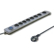 Qoltec Listwa antyprzepięciowa Quick Switch, 8 gniazd, 1,8m, szara ALQOLPB00050167