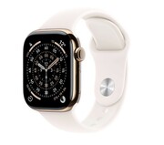 Apple Watch Series 11 GPS + Cellular koperta 42 mm z tytanu w kolorze złotym, pasek sportowy w kolorze łagodnego różu - rozmiar S/M ATAPPZAS11MF8W4