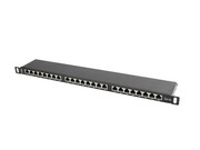 Lanberg Patch Panel 24 Port 0.5U Kat.5E czarny ekranowany NULAGPP24K50002