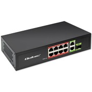 Qoltec Przełącznik sieciowy SWITCH FAST Ethernet 8x RJ45 PoE 2x RJ45 Uplink 1x SFP | 120W | 1000Mb/s NUQOLSW8P052297