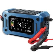 Qoltec Mikroprocesorowa ładowarka 12V 15A | Prostownik z funkcją naprawy i podtrzymania zasilania podczas wymiany akumulatora | do AGM GEL LiFePO4 | AZQOLUAY0052496