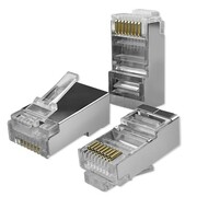 Qoltec Wtyk przelotowy złącze RJ45 | CAT5e | FTP | Pass Through | Pozłacane styki | 100 sztuk AKQOLKSAW054546