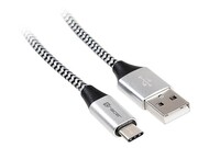 Tracer Kabel USB 2.0 Type-C A męski - C męski 1,0m czarno-srebrny AKTRATU00046265