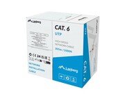 Lanberg Kabel LAN UTP KAT.6 305M drut CCA szary fluke passed AKLAGKS6UTP0015