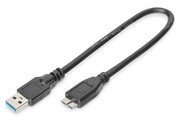 Digitus Kabel połączeniowy USB 3.1 Gen.1 SuperSpeed 5Gbps Typ USB A/microUSB B M/M czarny 0,25m AKASSKU00000059